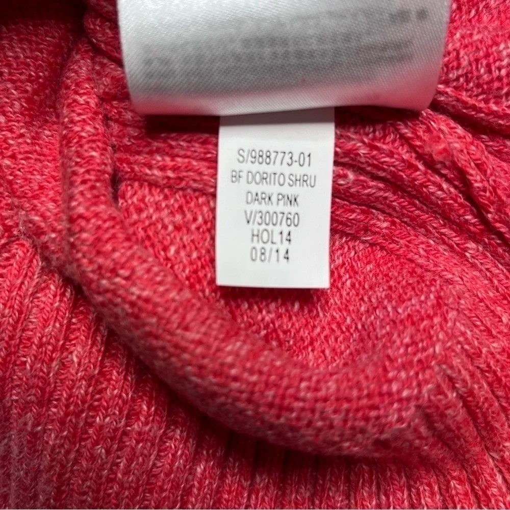 NWT GAP Women's Dark Pink Heather Cotton Crewneck Sweater Size S